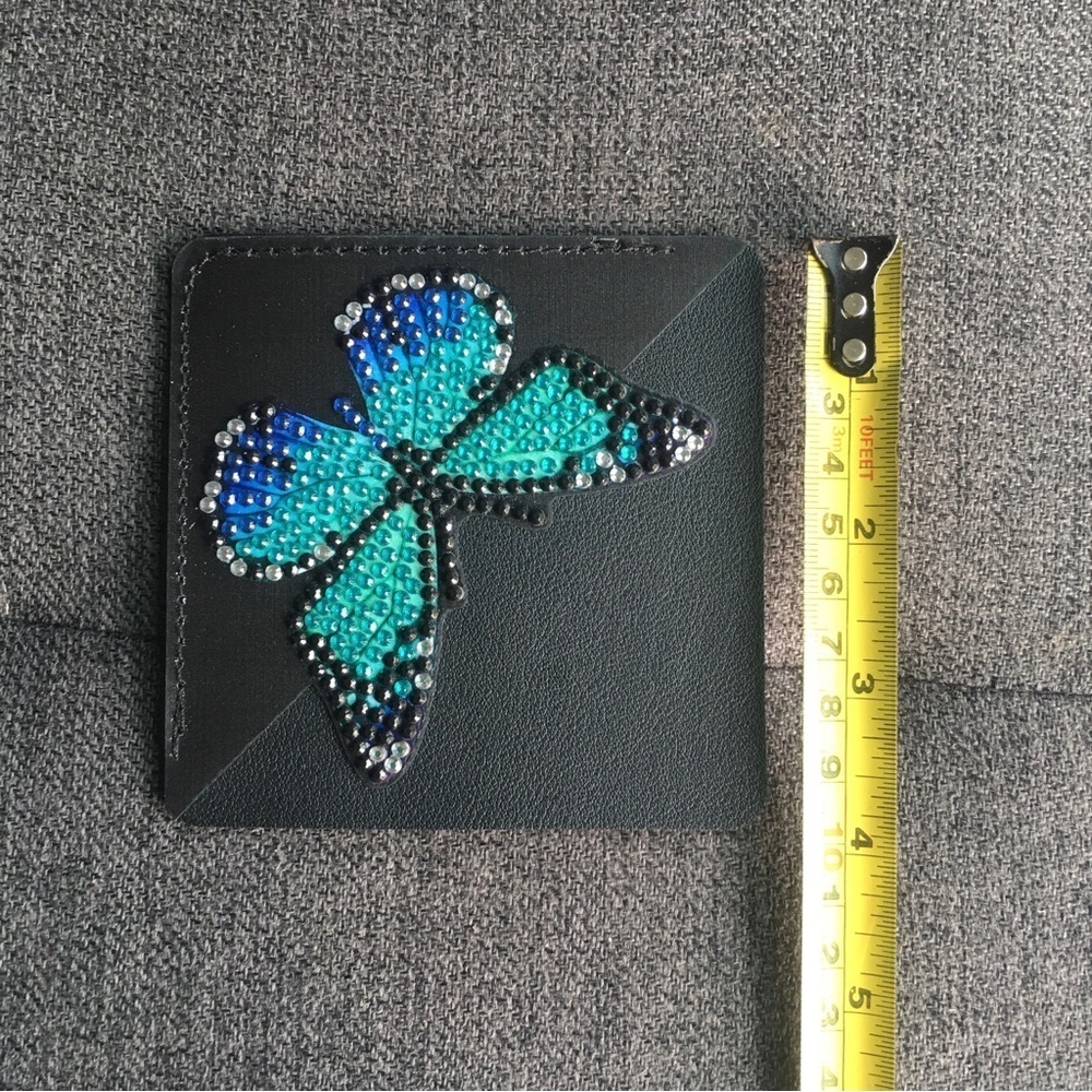 Diamond Art Butterfly Corner Bookmark, Colorful, Sparkly, Bling (TEAL/BLACK) - Picture 10 of 17